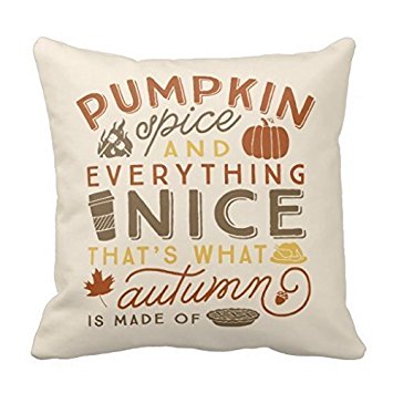 Decorative Throw Pillow Cover Cushion Pumpkin Spice Polyester Pillow Case 18 x 18 Inches