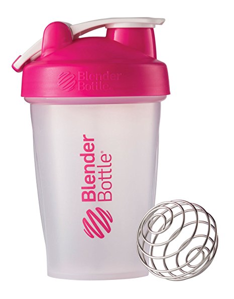 BlenderBottle Classic Loop Top Shaker Bottle, Clear/Pink, 20-Ounce