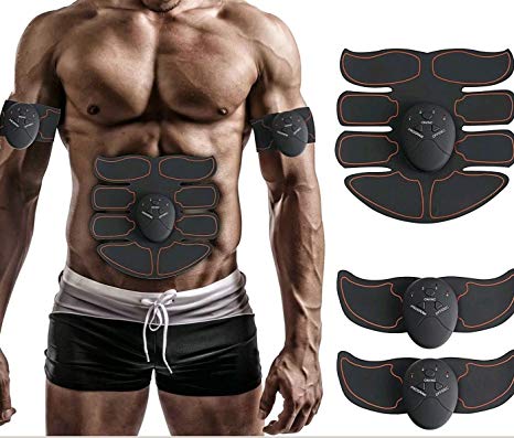 Fitount ABS Stimulator Muscle Toner, Abdominal Toning Belt EMS ABS Toner Body Muscle Trainer Wireless Portable Unisex Fitness Training Gear for Abdomen/Arm/Leg Training Home Office Exercise Equipment