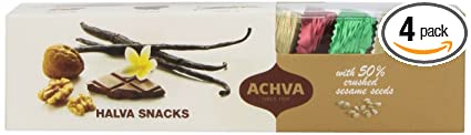 Achva Snacks Halva Gift Box, 10.5-Ounce Packages (Pack of 4)