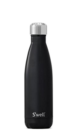 S’well Vacuum Insulated Stainless Steel Water Bottle, Double Wall, 17 oz, Midnight Black