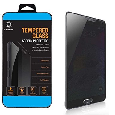 Galaxy Note 4 Privacy Screen Protector, KINGCOO Samsung Galaxy Note 4 N9100 0.33mm Privacy Anti-Spy Tempered Glass Screen Protector Guard Film ,Visible Area of 90 degree Protect Your Privacy