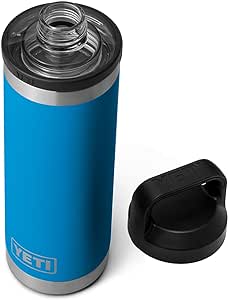 YETI Rambler 18 oz Bottle, Vacuum Insulated, Stainless Steel with Chug Cap, Big Wave Blue