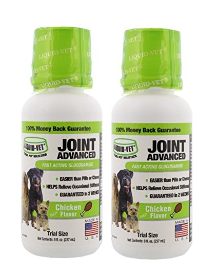 Liquid-Vet Dog Joint Formula - Fast Acting Glucosamine for Joint Aid in Canines - Trial Size, Buy 1 Get 1 Free - 8 Fluid Ounces