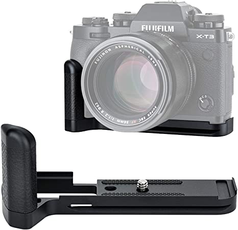 JJC HG-XT3 X-T3 Hand Grip, Arca Swiss Type Quick Release QR, Anti Slip Metal Holder Hand Grip Bracket, Aluminum Aloy, Compatible with Fuji XT3 XT2