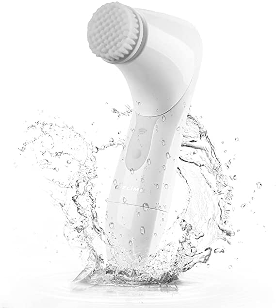 Facial Cleansing Brush,ZLiME 4 in 1 Waterproof Face Cleansing Spin Brush Set for Deep Cleansing,Gentle Exfoliating,Makeup Remove& Face Massaging(White)