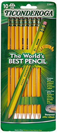 Dixon Ticonderoga No.2 Soft Pencil, Yellow, 10 Count(1-Pack)