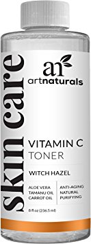 ArtNaturals Vitamin C Hydrating Facial Toner - (8 Fl Oz / 236ml) - Organic Ingredients Including Aloe Vera, Witch Hazel, Tea Tree & MSM - Anti Aging Pore Minimizer for Face - Reduces Inflammation & He