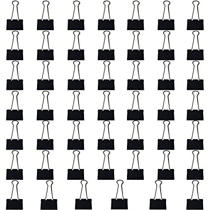 Clipco Binder Clips Large 1.5-Inch Black (48-Pack)