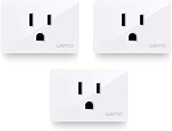 Wemo Smart Plug 3-Pack (Smart Outlet for Smart Home, Control Lights and Devices Remotely Works w/Alexa, Google Assistant, Apple HomeKit) WiFi Smart Plug