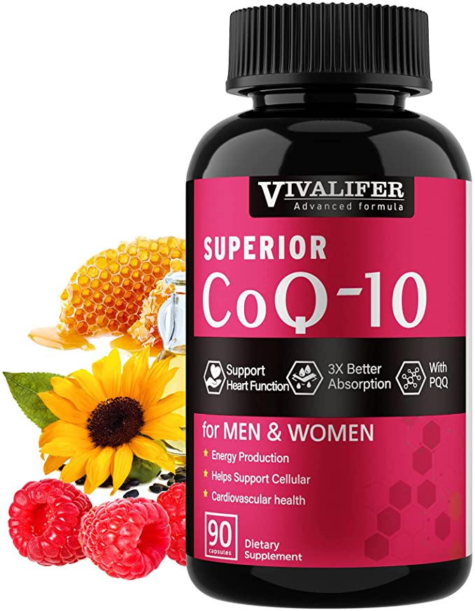 CoQ10(Coenzyme Q10 with PQQ ) 300mg, 90 Softgels High Absorption Natural Dietary Supplement, Helps Support Energy Production, Antioxidants, Heart Function Support, Brain and Cellular Health