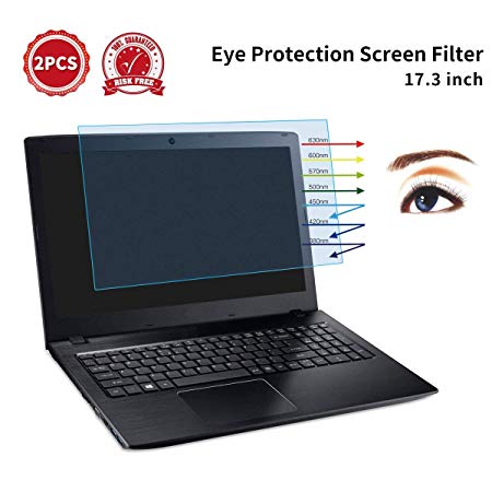 2-Pack 17.3" Anti-Glare Screen Protector Blue Light Filter, Eye Protection Blue Light Blocking Anti Glare Computer Screen Cover for 17.3" with 16:9 Aspect Ratio Laptop(Size Not Include The Bezel)