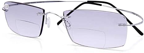 Ultralight 100% Titanium Bifocal Reading Glasses Sunglasses For Men Women