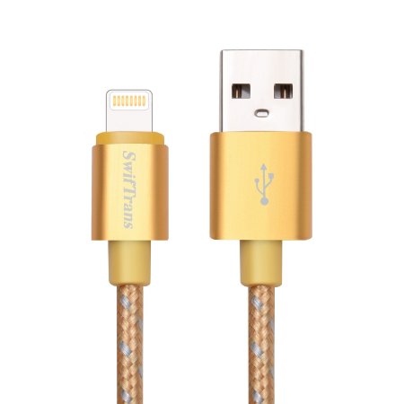 Swiftrans Apple Lightning to USB Cable Apple MFI Certified 33ft Nylon Braided USB Cable with Lightning Connector for iPhone 6s Plus  6 Plus iPad Pro Air 2 and More