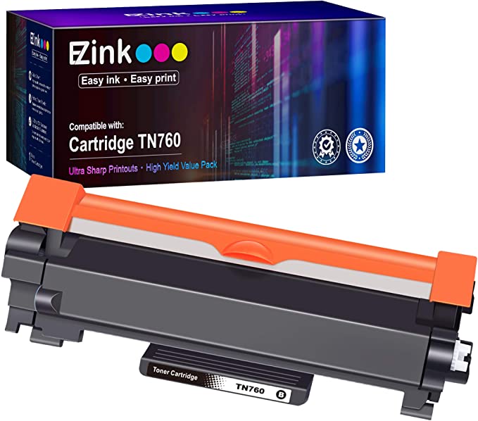 E-Z Ink (TM) with Chip Compatible Toner Cartridge Replacement for Brother TN760 TN 760 TN730 to use with HL-L2350DW DCP-L2550DW HLL2395DW HLL2390DW HL-L2370DW MFC-L2750DW MFC-L2710DW (Black, 1 Pack)