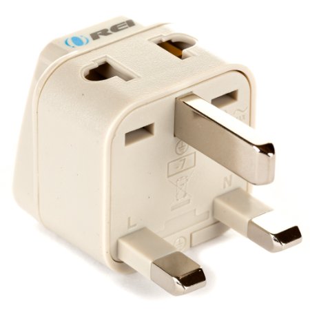 OREI Grounded Universal 2 in 1 Plug Adapter Type G for UK Hong Kong Singapore and more - High Quality - CE Certified - RoHS Compliant WP-G-GN