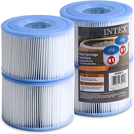 Intex Spa Filter Cartridges - Intex S1 Twin Pack For Intex Spa Filter Pumps set of 4 - Bundled with (2) SEWANTA