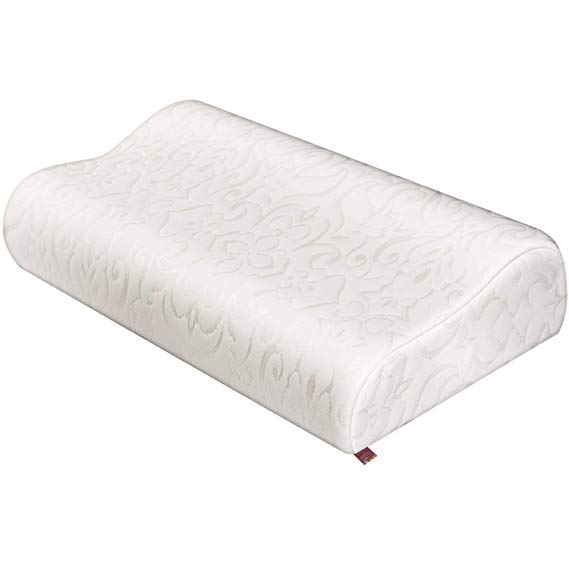 Lenakrui Neck Pillow Sleeping Contour Memory Foam Pillow,Bamboo Cervical Pillow Neck Pain,Pillows Neck Support Back Stomach Side Sleepers Ergonomic Pillow Bed