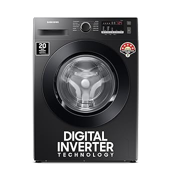 Samsung 9 kg, Hygiene Steam with Inbuilt Heater, Digital Inverter, Fully-Automatic Front Load Washing Machine (WW90T4040CB1TL, Black)