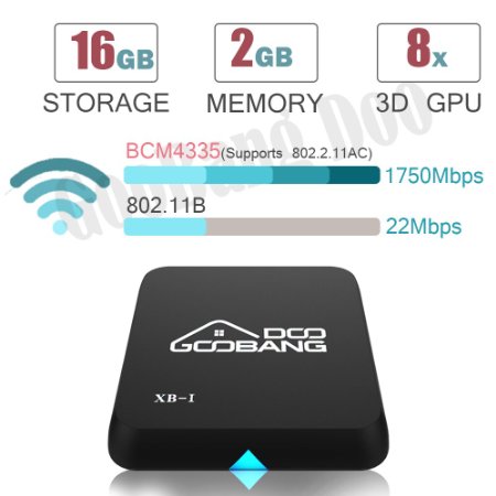 [2016 New Arrival] GooBang Doo First Generation XB-I Quad Core Android TV Box 2GB RAM 16GB ROM   4335 Wifi Module(Support 802.11AC)   Newest Kodi with All Preloaded Add-ons