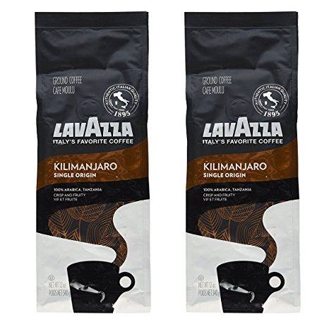 Lavazza Single Origin Premium Coffee, Kilimanjaro, 12 Ounce (Pack of 2)