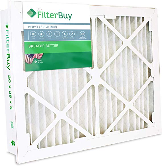 FilterBuy 24x24x5 Grille Honeywell FC40R1078, FC35A1076 Compatible Pleated AC Furnace Air Filters (MERV 13, AFB Platinum). 1 Pack.