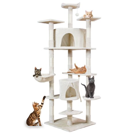 PARTYSAVING Cat Tree Scratcher Play House Condo Furniture Toy Bed Post House