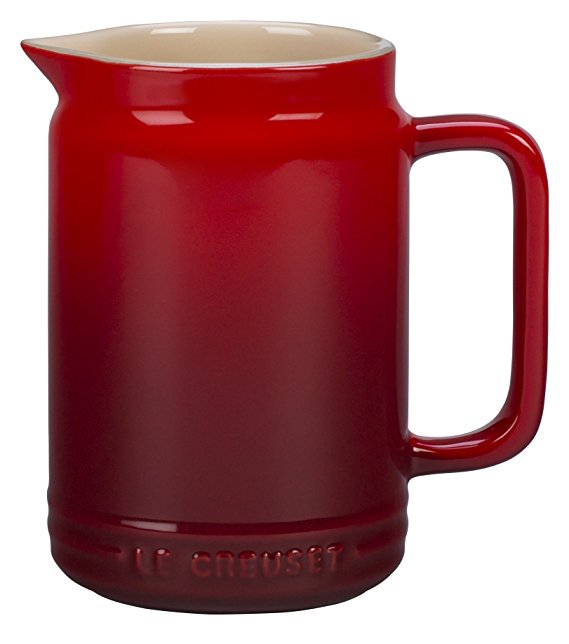 Le Creuset of America Stoneware Sauce Jar, 20 oz, Cerise (Cherry Red)