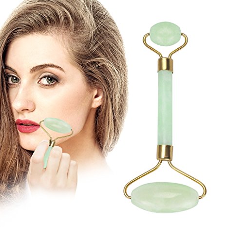 Jade Roller for Face Anti-aging Massage Facial Roller with Gua SHA Scraping Massage Tool Set for Slimming Healing Rejuvenation & Beauty