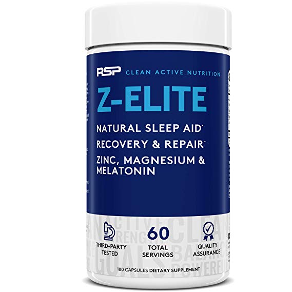 RSP Nutrition Z-Elite Natural Sleep Support Muscle Recovery Sleep Aid Melatonin - 60 Servings