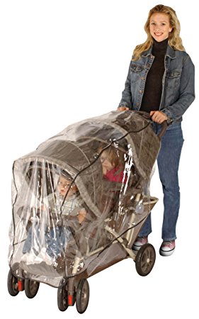 J is for Jeep Tandem Stroller Weather Shield, Baby Rain Cover, Universal Size, Waterproof, Water Resistant, Windproof, See Thru, Ventilation, Clear, Plastic, Protection, Shade, Umbrella, Pram, Vinyl, Double