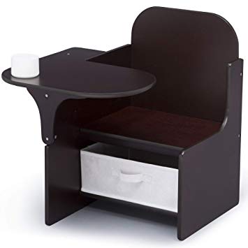 Delta Children MySize Chair Desk with Storage Bin, Dark Chocolate