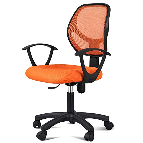 Yaheetech Office Chair Ergonomic Cheap Desk Chair Mesh Computer Chair Lumbar Support - Orange