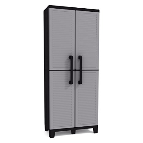 Keter Space Winner Tall Metro Storage Utility Cabinet Indoor / Outdoor Garage or Home Storage with Adjustable Shelves