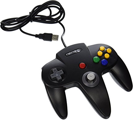 Retro-Link Wired N64 Style USB Controller for PC & Mac, Black