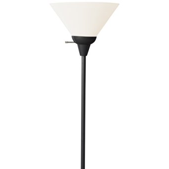 Light Accents 100 Watt Floor Lamp with White Shade (Black)