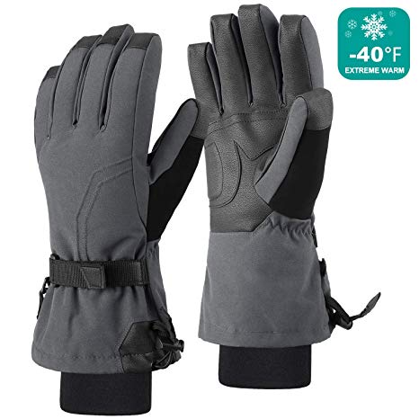 Andake 90% Duck Down Ski Gloves Men -40℉ Cold Weather Winter Snow Gloves For Skiing Snowboarding