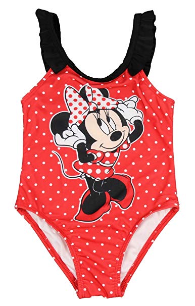 Disney Girls Minnie Mouse One-Piece Polka-Dot Swimsuit