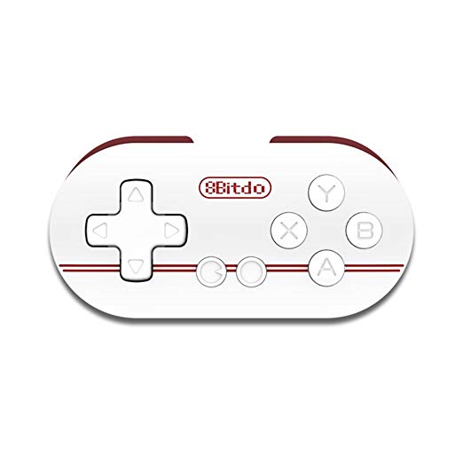 8Bitdo NES30 Zero Mini Wireless Bluetooth V2.1 Game Controller Gamepad Joystick Selfie for Android iOS Window Mac OS with Remote Shutter LED Mode Indicator Light(Red)