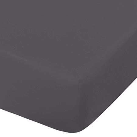 NTBAY Microfiber Crib Fitted Sheet, Cozy and Soft Solid Color Toddler Sheet, Dark Grey, 28 x 52 Inches