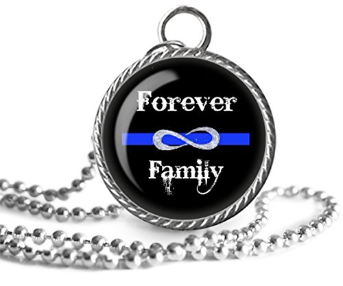 Family Necklace, Support Police, Forever, Infinity, Policemen, Policewomen Image Pendant Key Chain Handmade