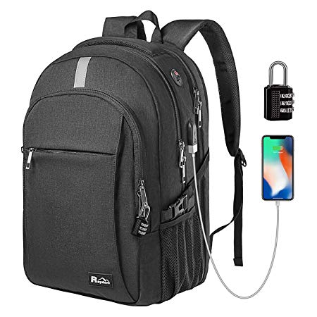 Business Laptop Backpack 15.6 Inch, TSA Friendly Durable Anti-Theft Travel Backpack with USB Charging Port, Water Resistant College School Computer Bag for Women & Men Fits 15.6" Laptop
