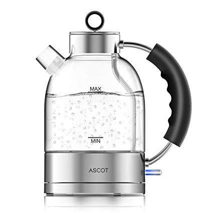 Glass Electric Kettle - Glass Water Kettle with Fast Heating, Fast Boil Tea Kettle 1.5L 3000W, Food Grade Material Cordless Kettle, Boil Dry Protection & Automatic Shutoff