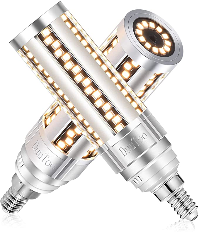 (2-Pack) DuuToo E12 LED Corn Bulbs,20W LED Candelabra Light Bulbs 150 Watt Equivalent, 2200lm, Warm White 3000K LED Chandelier Bulbs, Decorative Candle, Non-Dimmable LED Lamp