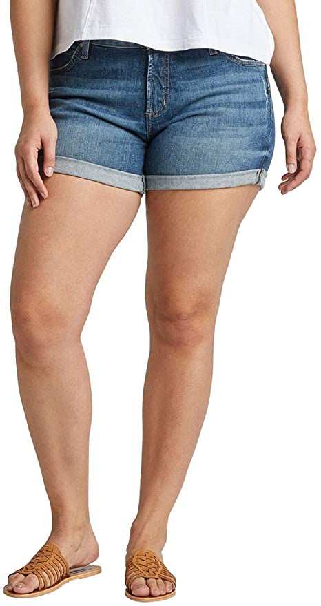 Silver Jeans Co. Women's Plus Size Boyfriend Mid Rise Short