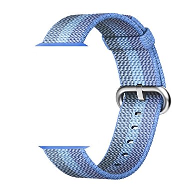 Smart Watch Band, Uitee Newest Woven Nylon Band for Apple Watch Series 42mm 1 & 2, Comfortably Light With Fabric-Like Feel Wrist Strap Replacement with Classic Buckle (Tahoe Blue Woven Nylon)
