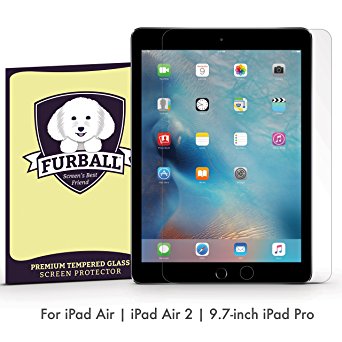 Apple iPad Air / iPad Air 2 / 9.7-inch iPad Pro (2016) Premium Tempered Glass Screen Protector by Furball. Ultra thin, 99.99% Touch-Screen Accurate. Protect Your Screen from Drops and Scratches