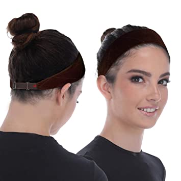 Wig Grip Band - Adjustable To Custom Fit Your Head - Ultimate Comfort - Non Slip Breathable Lightweight Velvet Material For All Day Wear! Keep Wig Comfortably Secured In Place - By Madison (Brown)