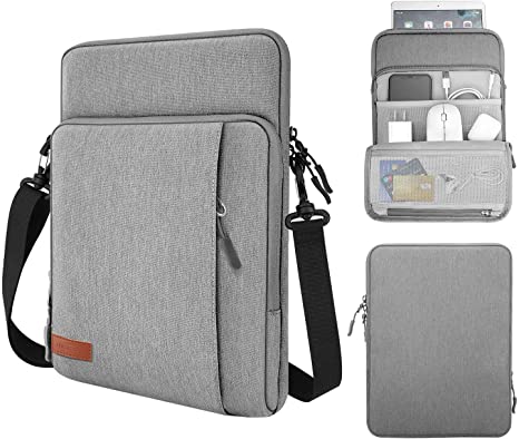 MoKo 13.3 Inch Laptop Sleeve Bag Carrying Case with Storage Pockets Fits MacBook Air Retina 13.3 2018, MacBook Air 13.3 2019/2020, MacBook Pro 13.3 2020, iPad Pro 12.9" 2018/2020, Light Gray