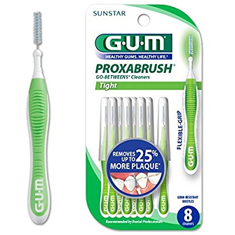 Sunstar 872H GUM Proxabrush Go-Betweens 872H Tight Cleaner, Nylon Triangular Shaped Bristle